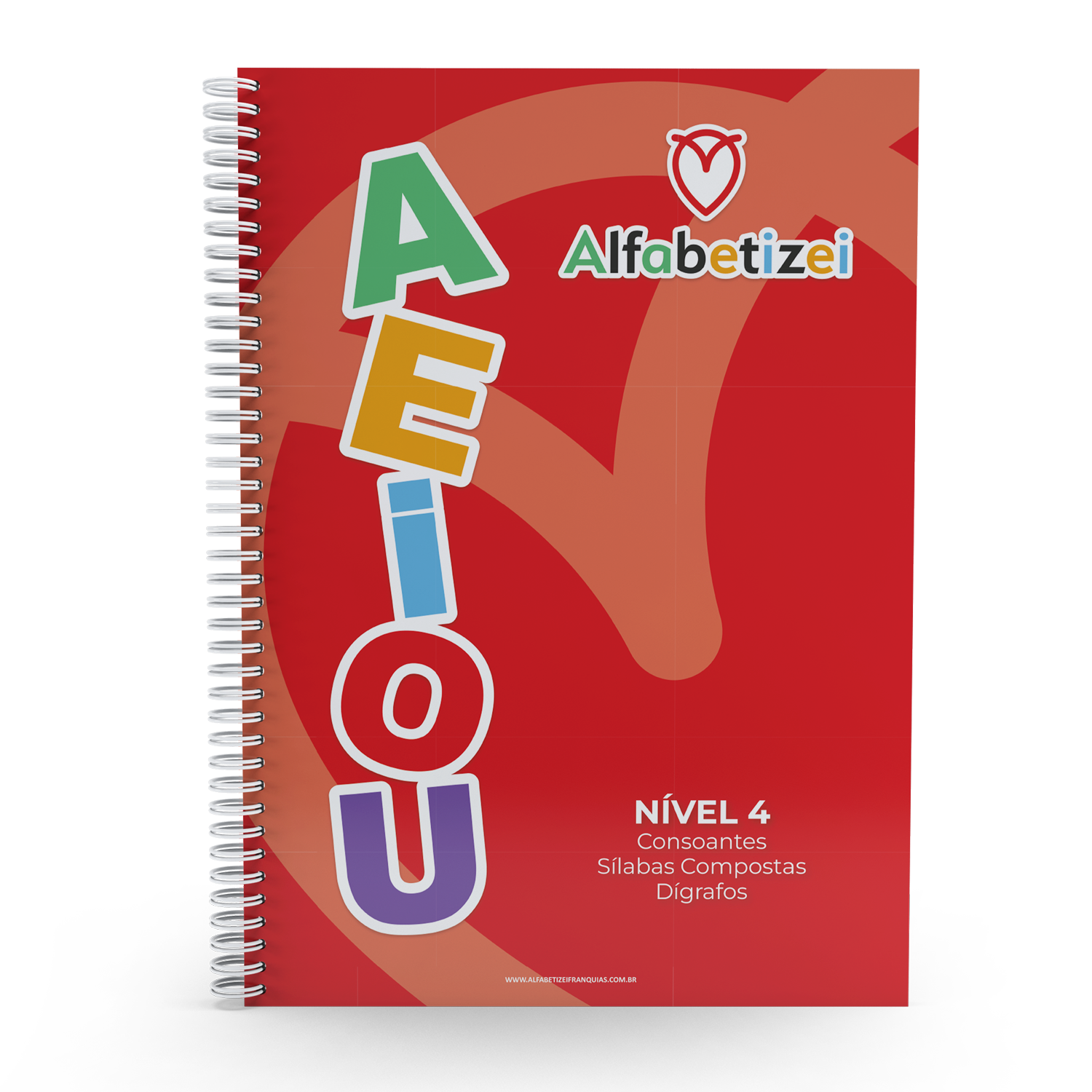 Apostila Alfabetizei nível 4, capa vermelho